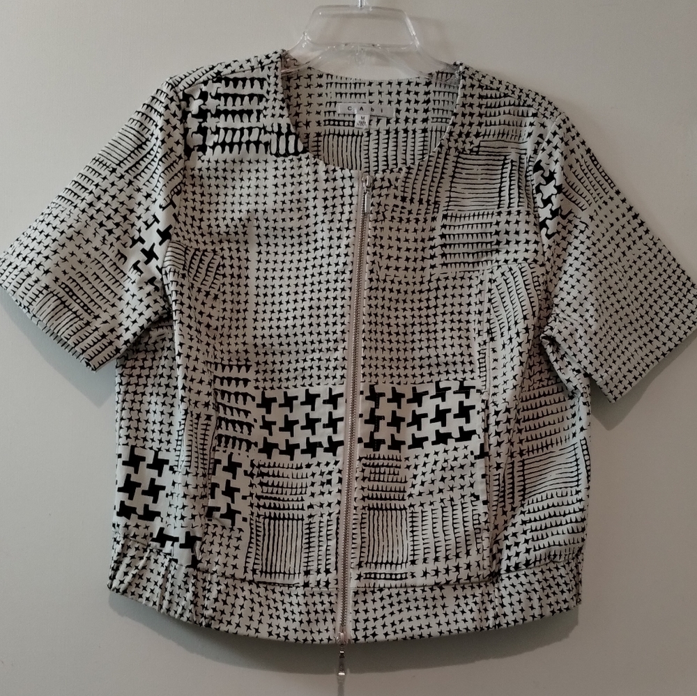 Cabi Jacket Black and Beige Size M